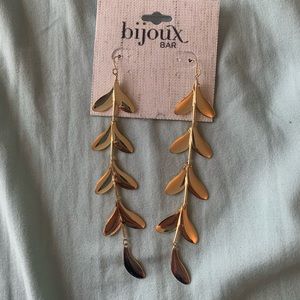 Brand new gold leaf earrings